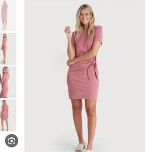 Kit and Ace wrap tie pink dress - size small - like new!
